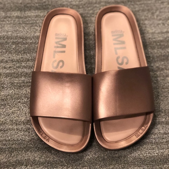 melissa rose gold slides